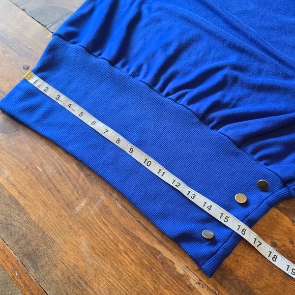 Vintage Russ Studio Cobalt Blue Knit Skirt Set Mock‎ Neck Top Made USA - Picture 8 of 14